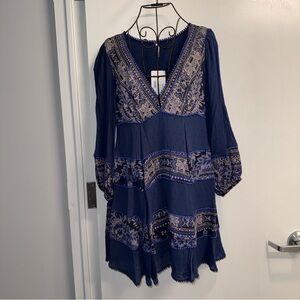 NWT Free People Indigo Combo Dress
